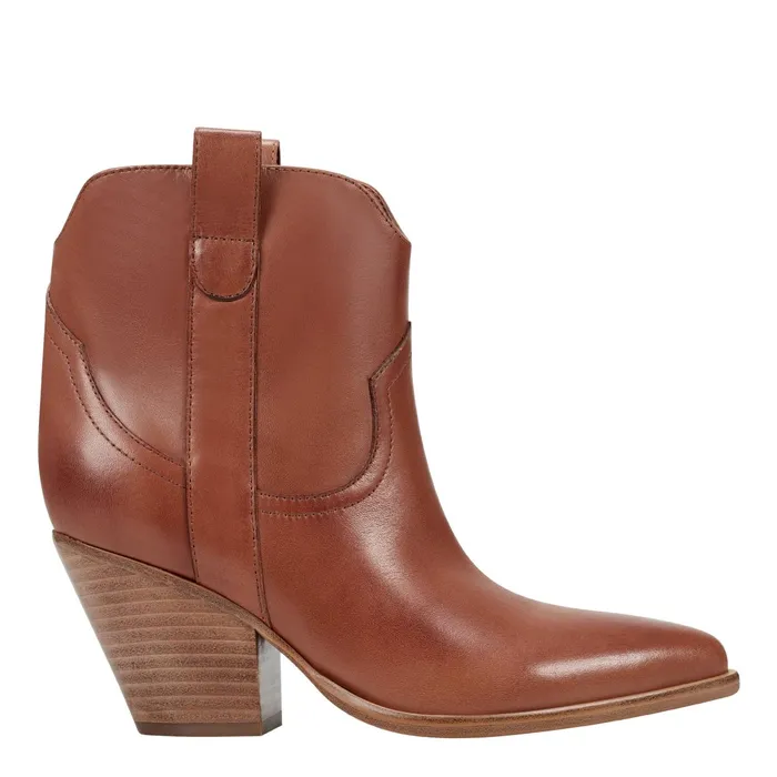 Women Marlie Western Bootie Natural Leather Marc Fisher Booties