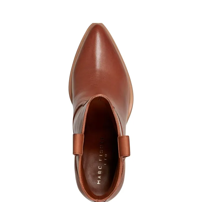Women Marlie Western Bootie Natural Leather Marc Fisher Booties