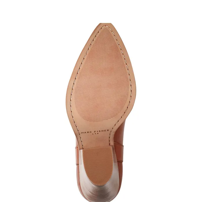 Women Marlie Western Bootie Natural Leather Marc Fisher Booties