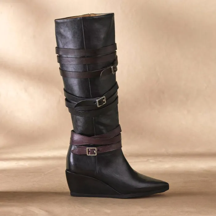 Women Marlowe Wedge Boots Black Sundance Catalog Boots