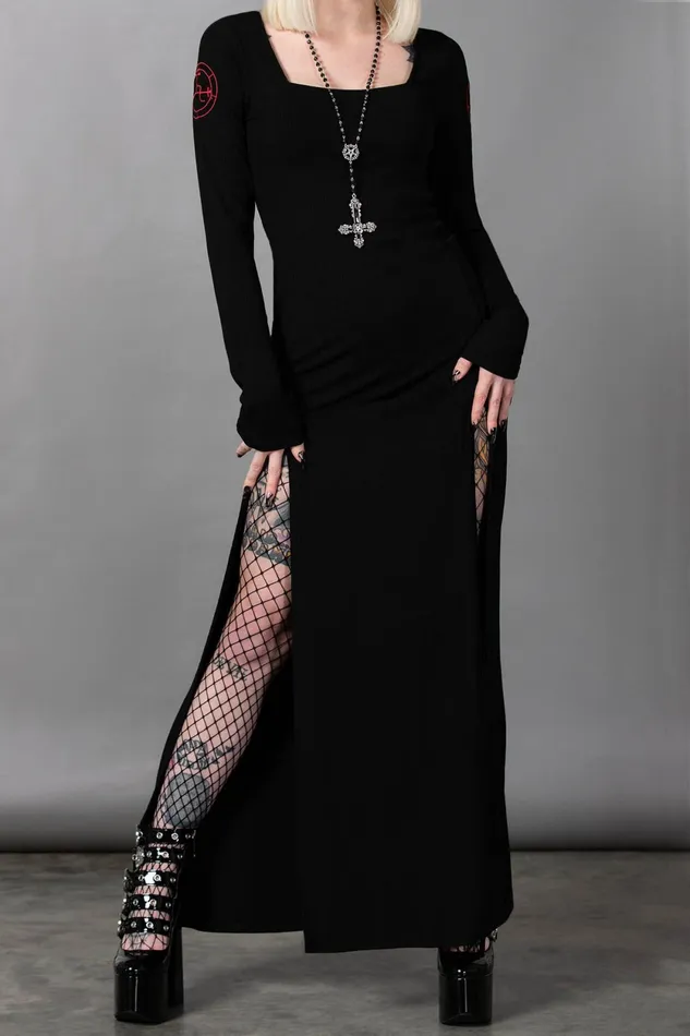 Women Maxi Killstar Lilith039s Rage Long Sleeve Dress