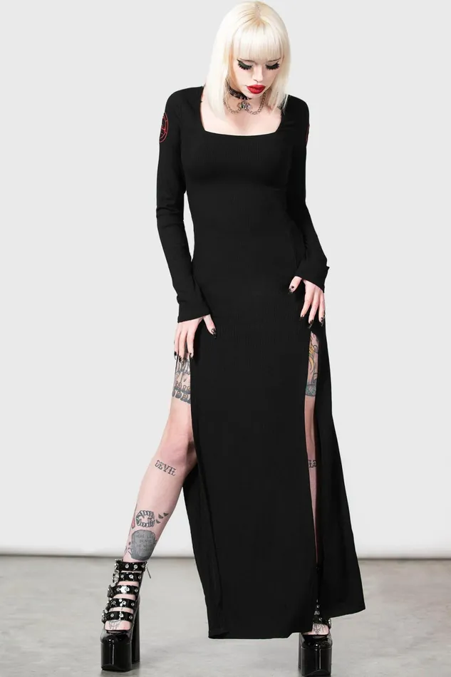 Women Maxi Killstar Lilith039s Rage Long Sleeve Dress