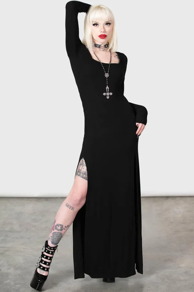 Women Maxi Killstar Lilith039s Rage Long Sleeve Dress