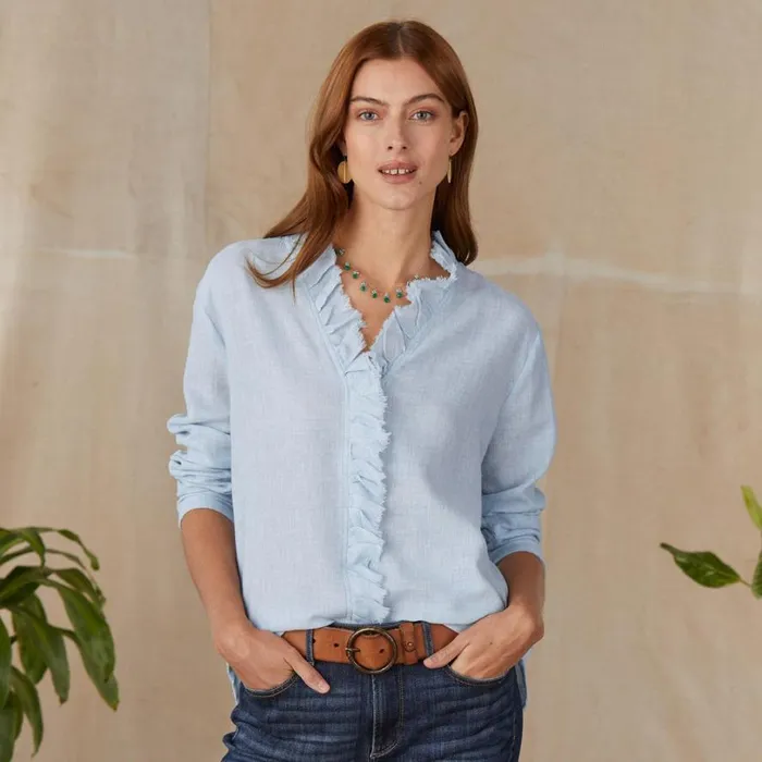 Women Mayfair Blouse Teal Sundance Catalog Tops