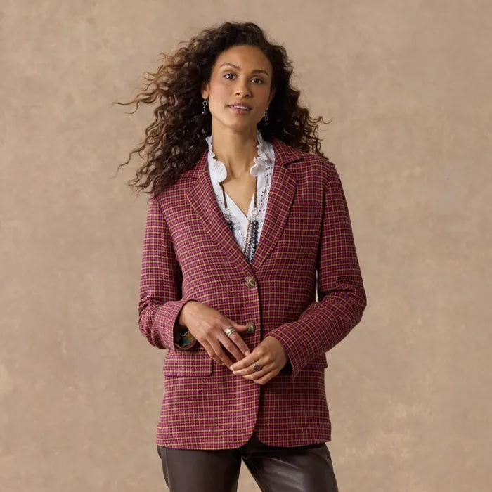 Women Mayra Plaid Blazer Petite Rouge Sundance Catalog Petite Styles