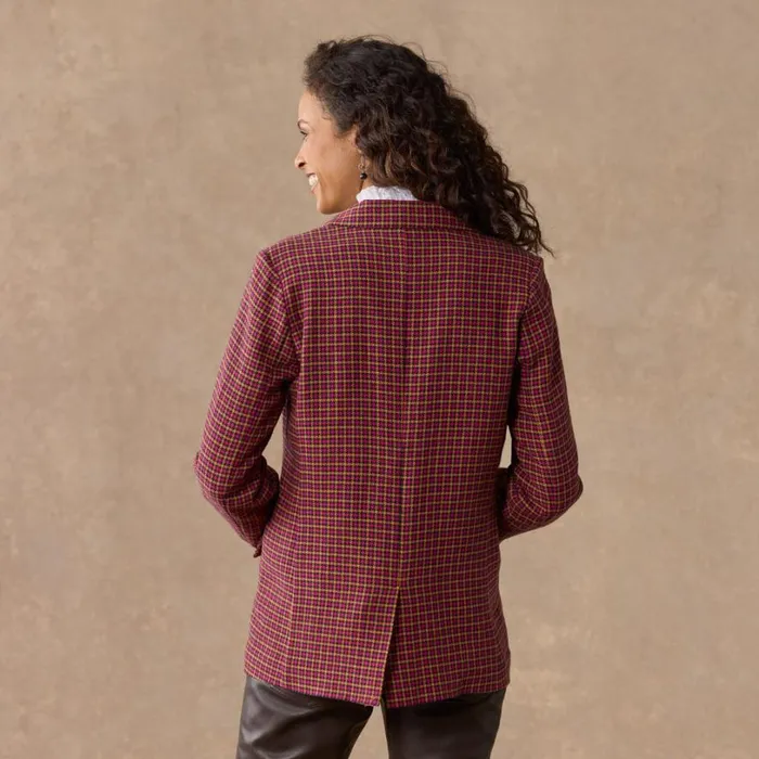 Women Mayra Plaid Blazer Petite Rouge Sundance Catalog Petite Styles