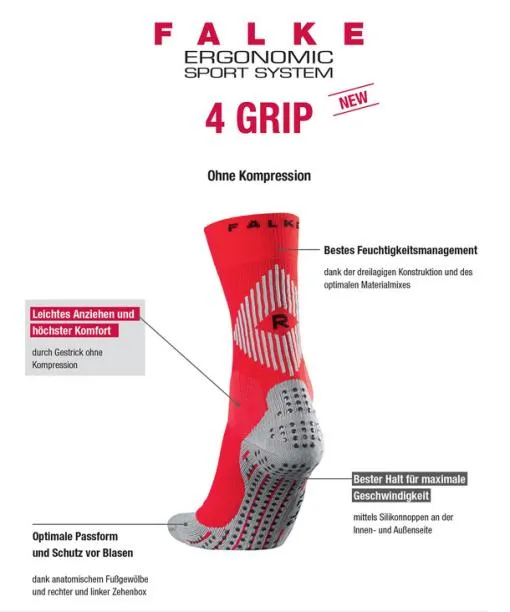 WomenMen 4GRIP Unisex Socks White FALKE Functional Socks