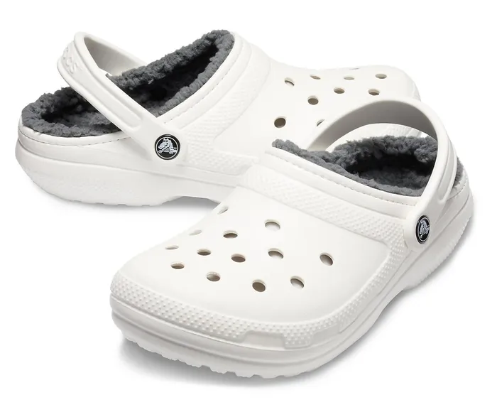WomenMen Classic Lined Clog White Grey Crocs Clogs