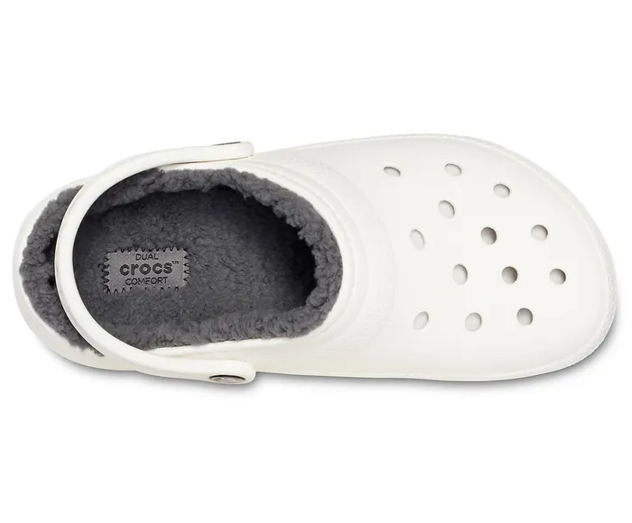 WomenMen Classic Lined Clog White Grey Crocs Clogs