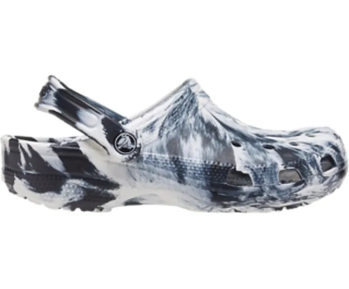 WomenMen Classic Marbled Clog White Black Crocs Clogs