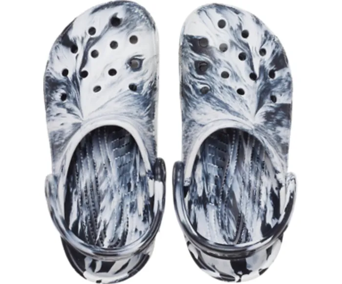 WomenMen Classic Marbled Clog White Black Crocs Clogs