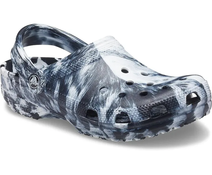 WomenMen Classic Marbled Clog White Black Crocs Clogs