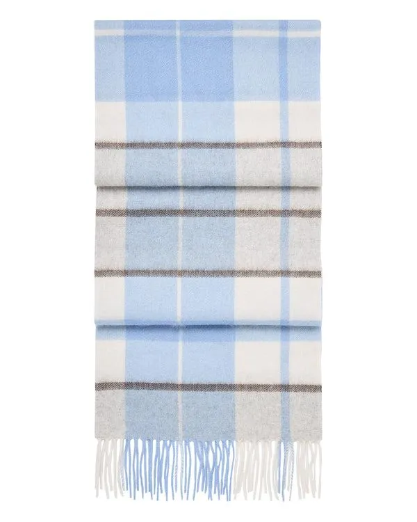 WomenMen Unisex Cashmere Check ScarfIn Blue Check Blue Check NPeal Cashmere Scarves