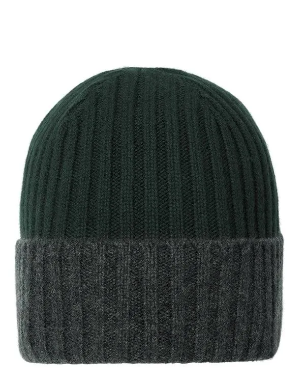 WomenMen Unisex Chunky Rib Contrast Cashmere HatIn Dark Green Dark Green NPeal Hats WomenMen Unisex Chunky Rib Contrast Cashmere HatIn Dark Green Dark Green NPeal Hats