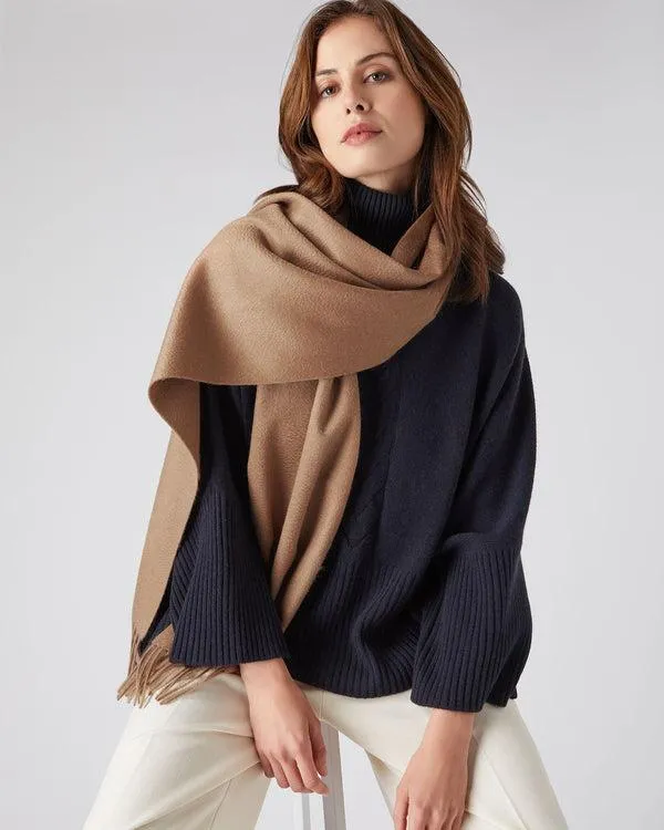 WomenMen Unisex Large Woven Cashmere ScarfIn Dark Tan Brown Dark Tan Brown NPeal Cashmere Scarves