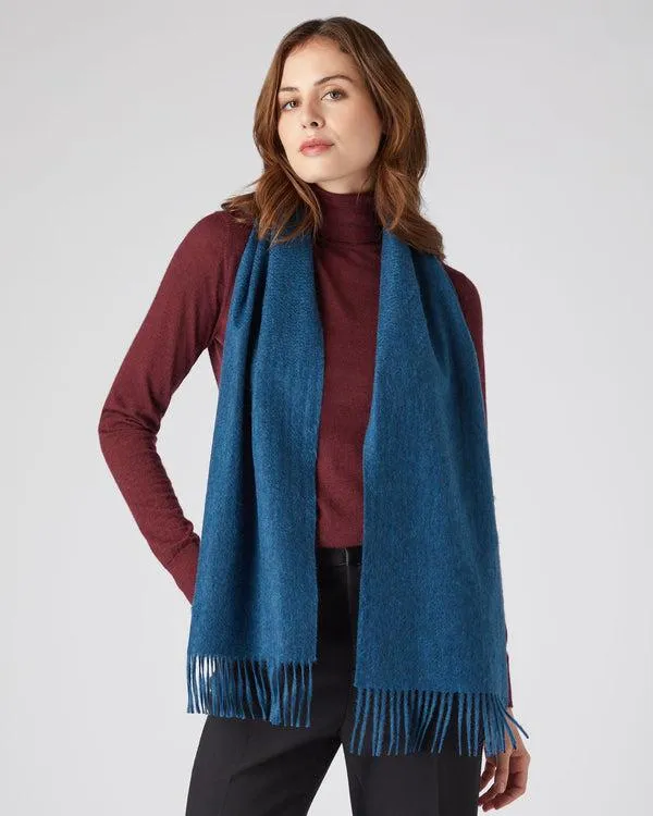 WomenMen Unisex Woven Cashmere ScarfIn Lagoon Blue Lagoon Blue NPeal Cashmere Scarves