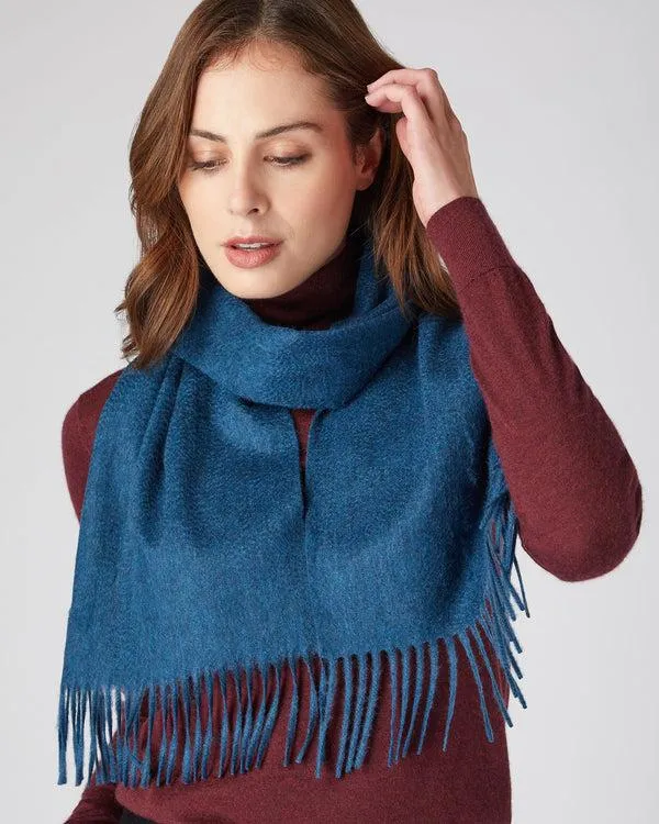 WomenMen Unisex Woven Cashmere ScarfIn Lagoon Blue Lagoon Blue NPeal Cashmere Scarves