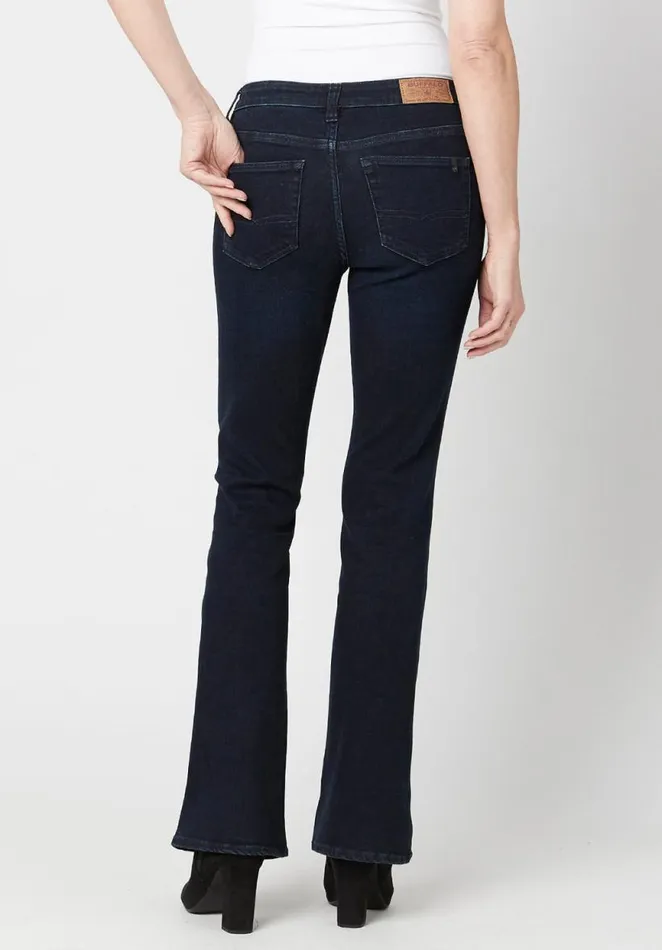 Women Mid Rise Bootcut Queen Rinsed Jeans Indigo Buffalo David Bitton Flare and Bootcut