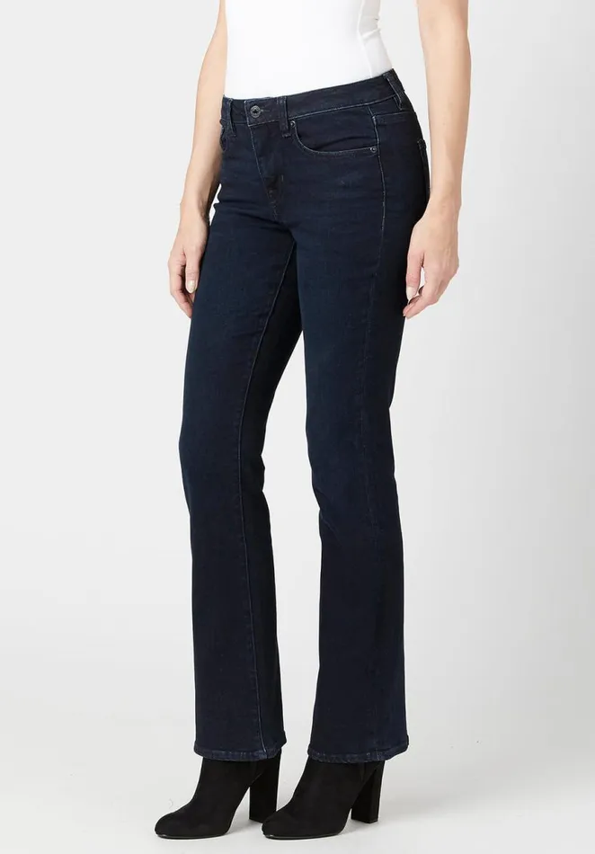 Women Mid Rise Bootcut Queen Rinsed Jeans Indigo Buffalo David Bitton Flare and Bootcut