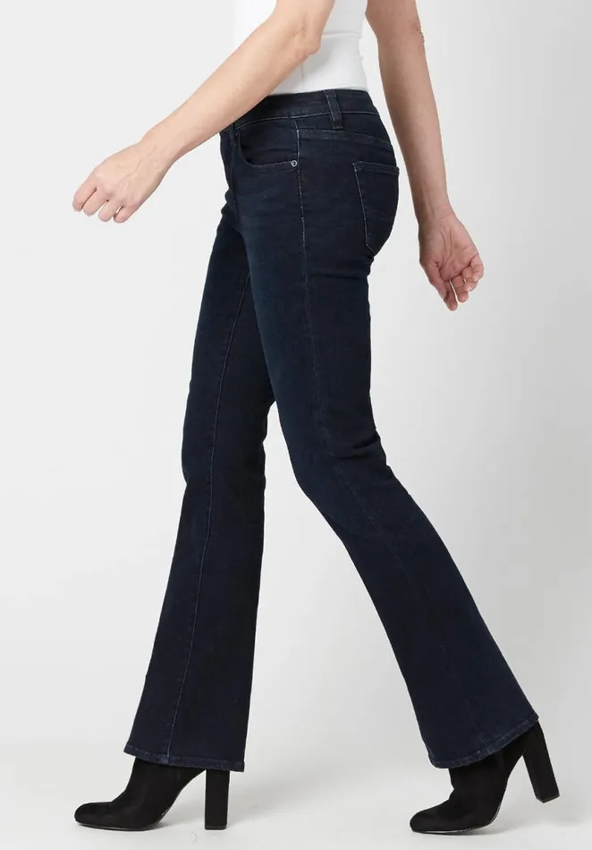 Women Mid Rise Bootcut Queen Rinsed Jeans Indigo Buffalo David Bitton Flare and Bootcut