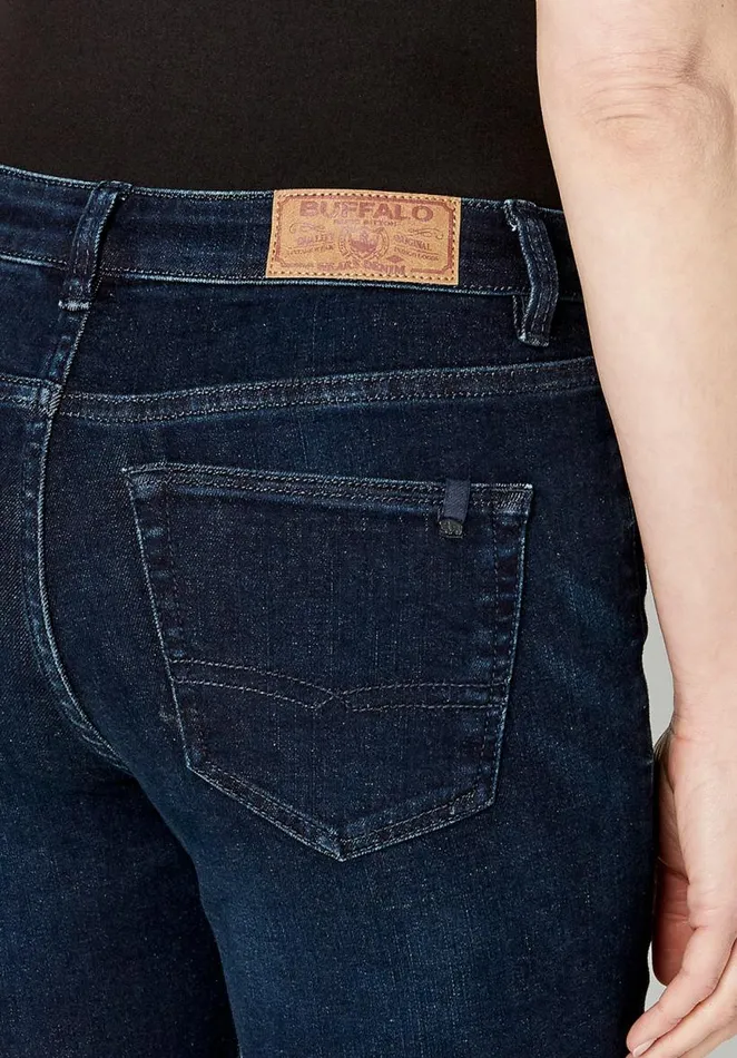 Women Mid Rise Bootcut Queen Rinsed Jeans Indigo Buffalo David Bitton Flare and Bootcut