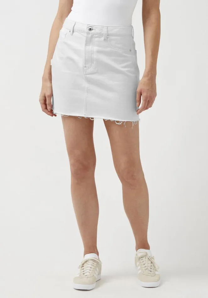 Women Midrise Suki Denim Skirt Pure White Buffalo David Bitton Shorts and Skirts