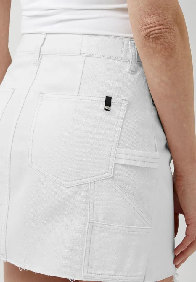 Women Midrise Suki Denim Skirt Pure White Buffalo David Bitton Shorts and Skirts