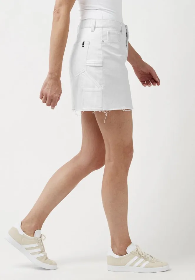 Women Midrise Suki Denim Skirt Pure White Buffalo David Bitton Shorts and Skirts