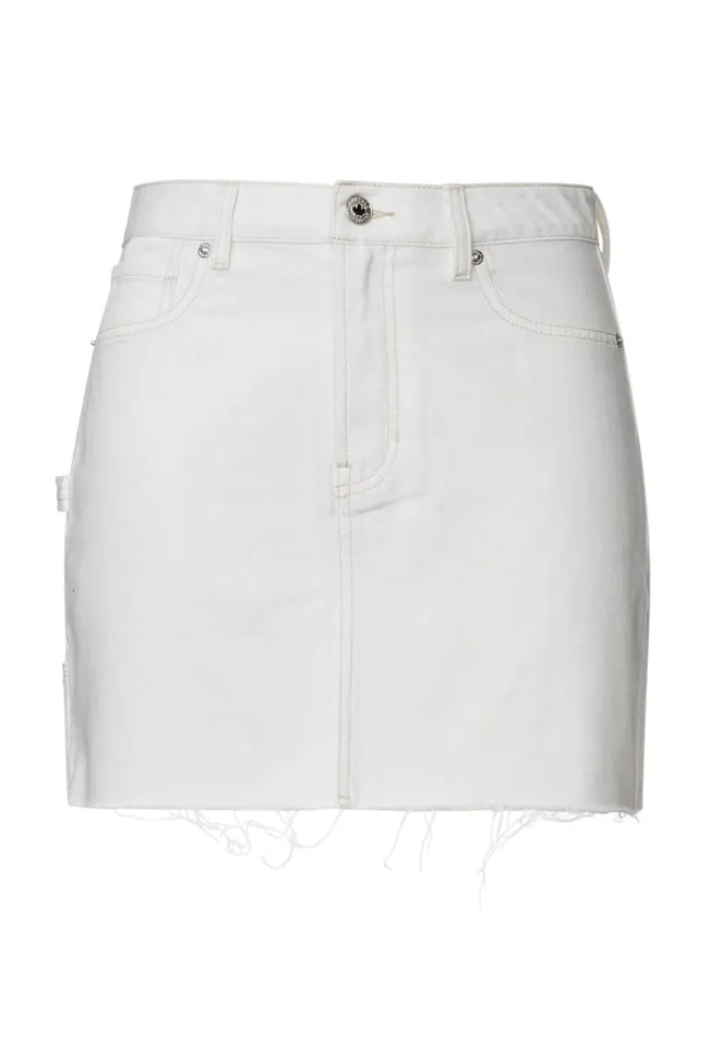 Women Midrise Suki Denim Skirt Pure White Buffalo David Bitton Shorts and Skirts