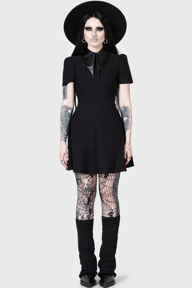 Women Mini Killstar Chapel Collar Dress