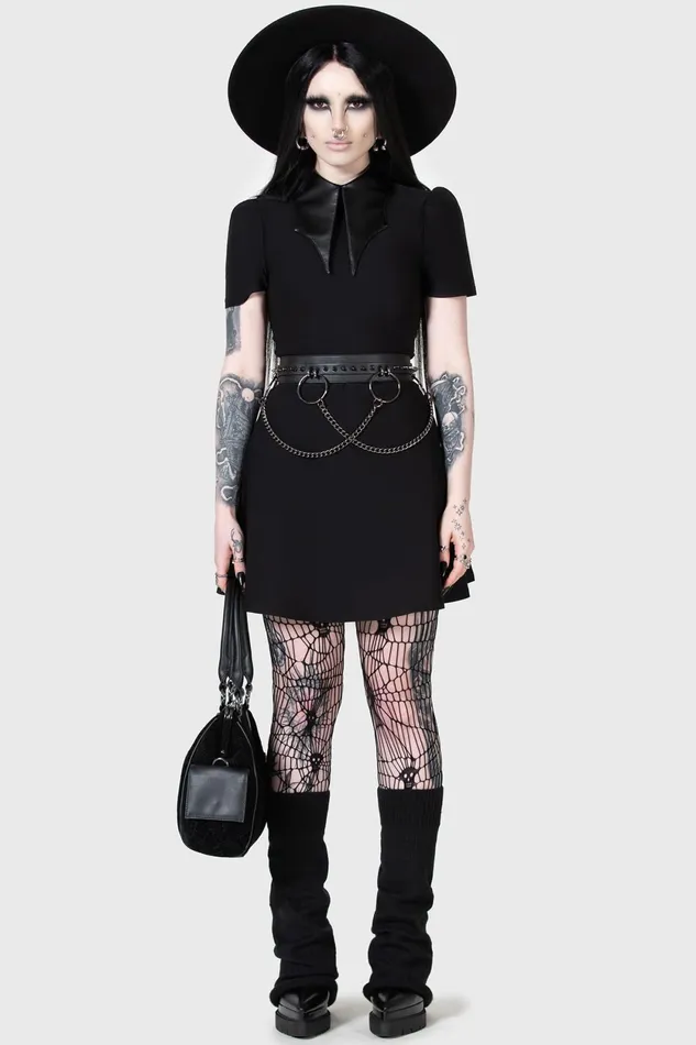 Women Mini Killstar Chapel Collar Dress