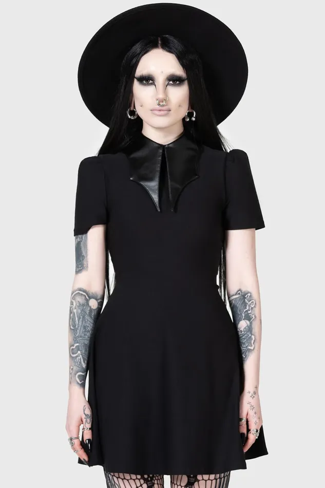 Women Mini Killstar Chapel Collar Dress