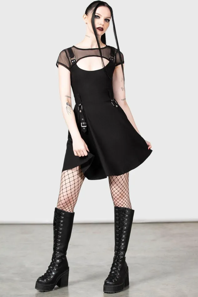 Women Mini Killstar Kounter Kulture Skater Dress