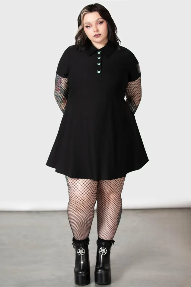 Women Mini Killstar Lil Vampurr Collar Dress