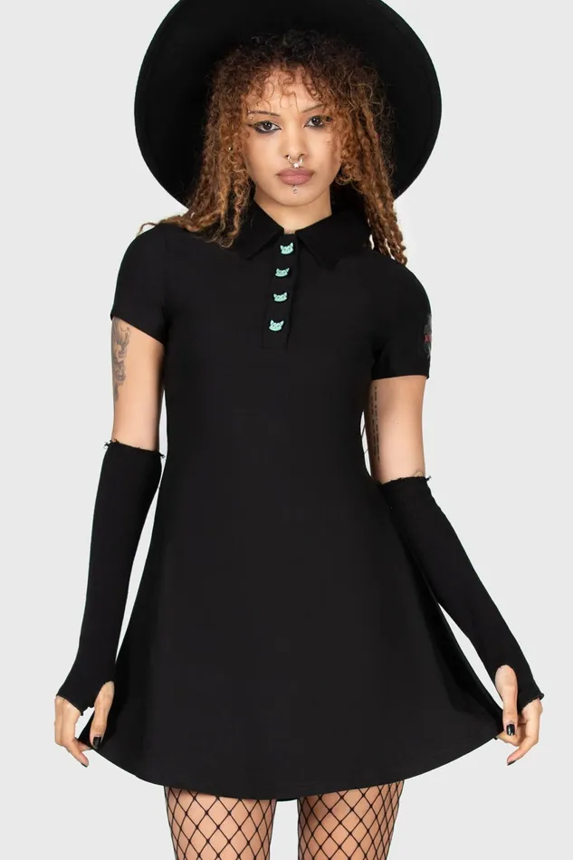 Women Mini Killstar Lil Vampurr Collar Dress