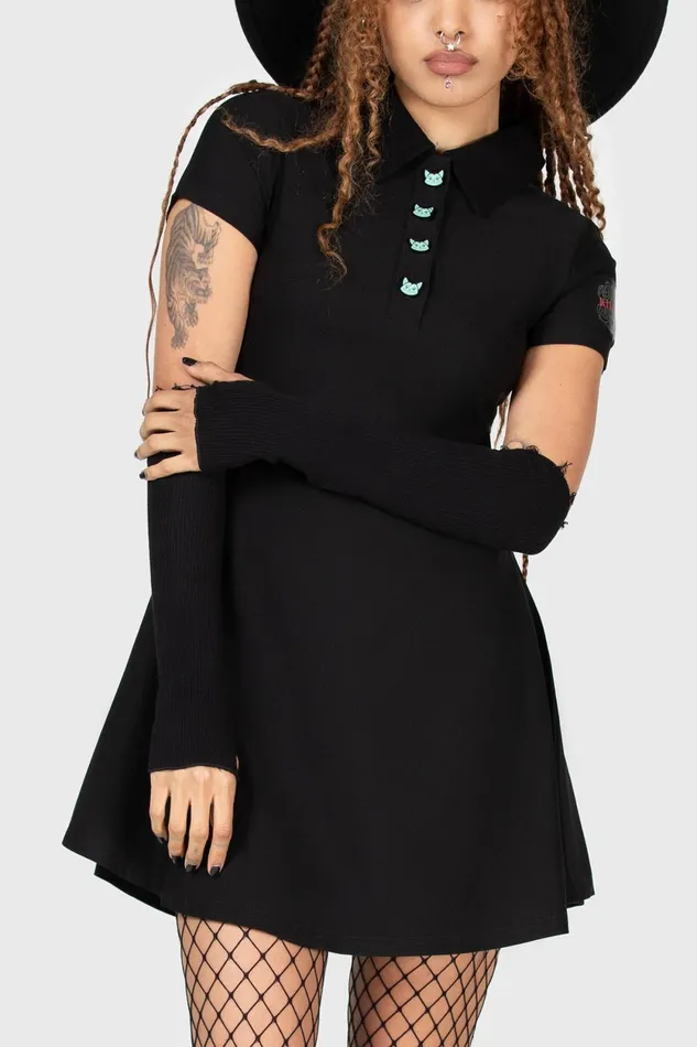 Women Mini Killstar Lil Vampurr Collar Dress