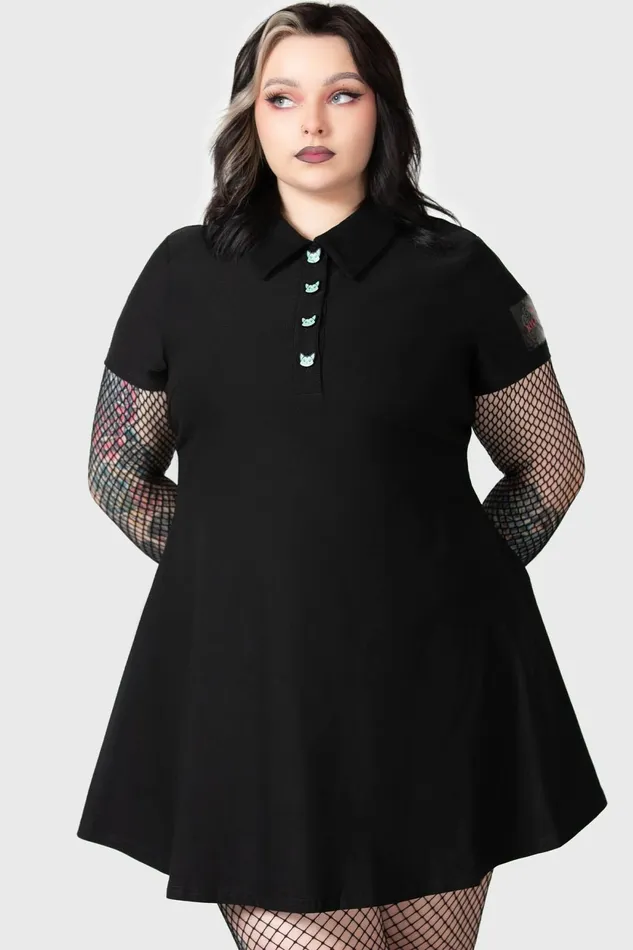 Women Mini Killstar Lil Vampurr Collar Dress
