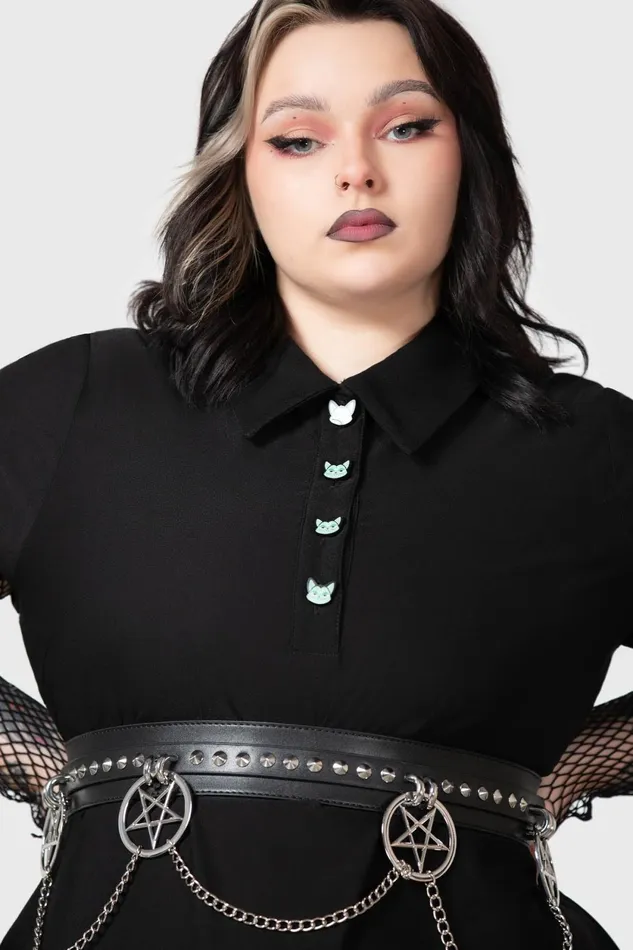 Women Mini Killstar Lil Vampurr Collar Dress