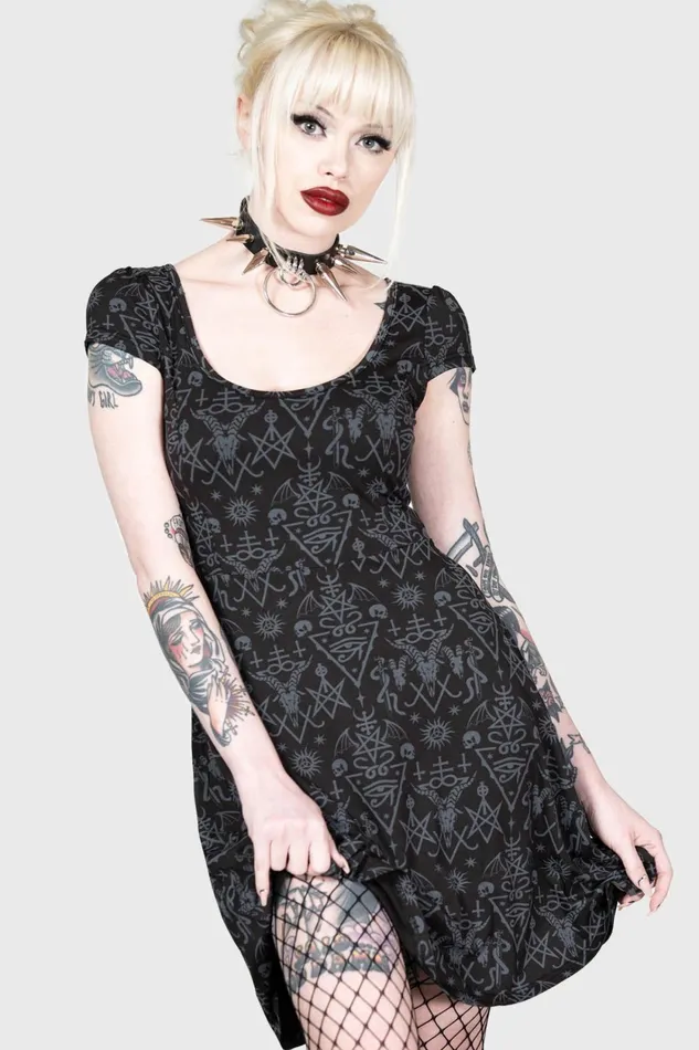 Women Mini Killstar Maiden039s Spirit Skater Dress