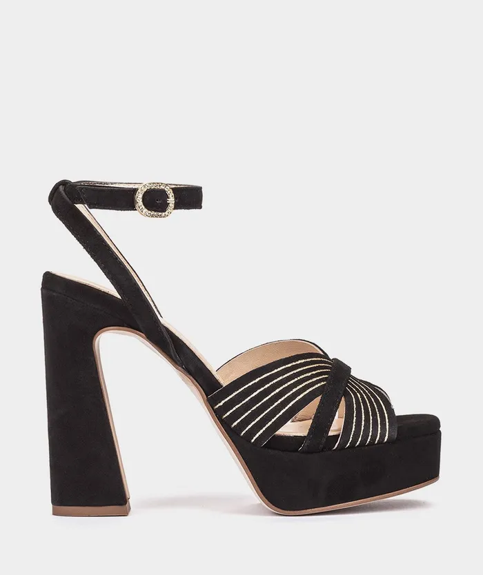 Women Montefioralle Black 8211 Heeled Sandals Pedro Miralles