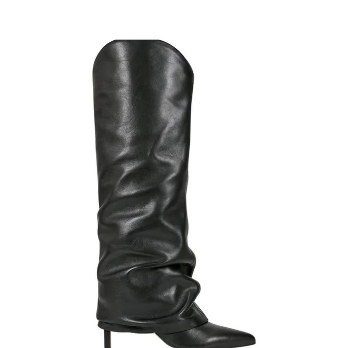 Women Nairine Foldover Dress Boot Black Leather Marc Fisher Dress Boots
