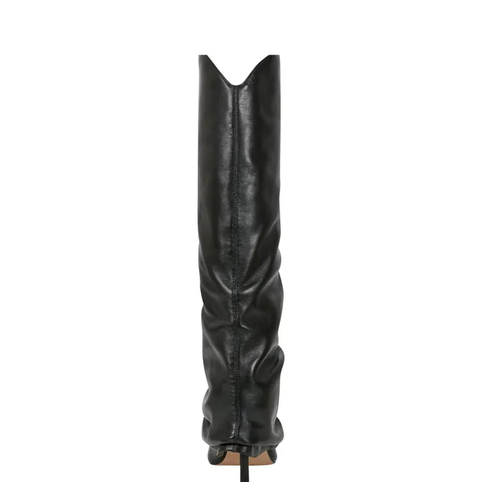 Women Nairine Foldover Dress Boot Black Leather Marc Fisher Dress Boots