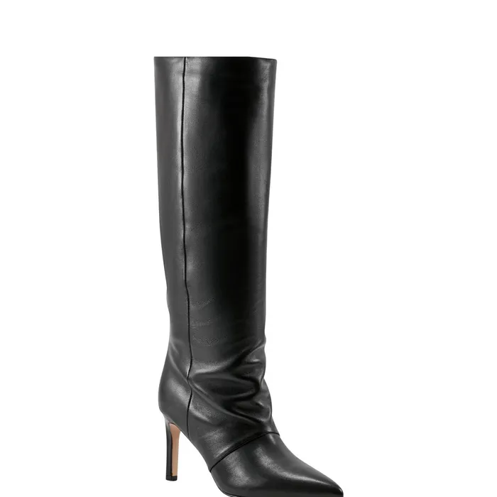 Women Narysa Dress Boot Black Leather Marc Fisher Boots