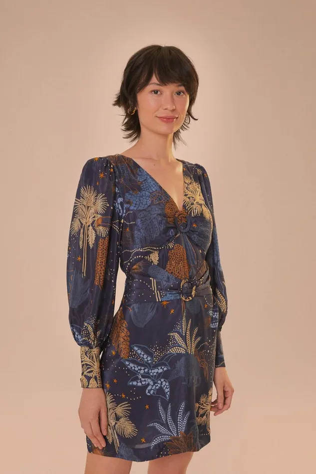 Women Navy Blue Night Jungle Mini Dress Night Jungle Navy Blue FARM Rio Mini Dresses Women Navy Blue Night Jungle Mini Dress Night Jungle Navy Blue FARM Rio Mini Dresses