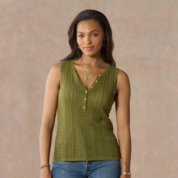 Women Nina Pointelle Tank Petite Black Sundance Catalog Sweaters Women Nina Pointelle Tank Petite Black Sundance Catalog Sweaters
