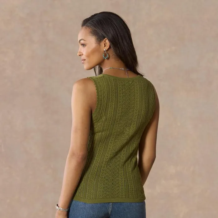 Women Nina Pointelle Tank Petite Black Sundance Catalog Sweaters Women Nina Pointelle Tank Petite Black Sundance Catalog Sweaters