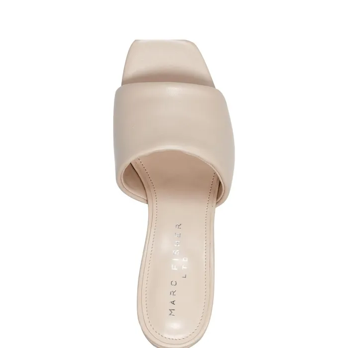 Women Nombra Block Heel Slide Sandal Light Natural Marc Fisher Mules and Slides