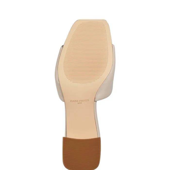 Women Nombra Block Heel Slide Sandal Light Natural Marc Fisher Mules and Slides