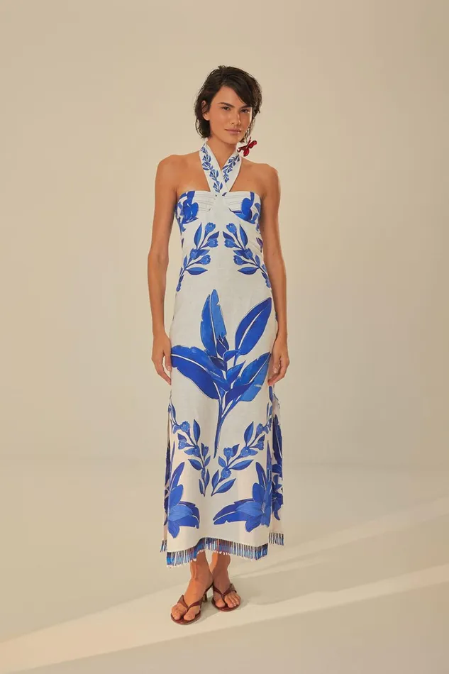 Women OffWhite Blue Yard Sleeveless Maxi Dress Blue Yard Offwhite FARM Rio Maxi Dresses Women OffWhite Blue Yard Sleeveless Maxi Dress Blue Yard Offwhite FARM Rio Maxi Dresses