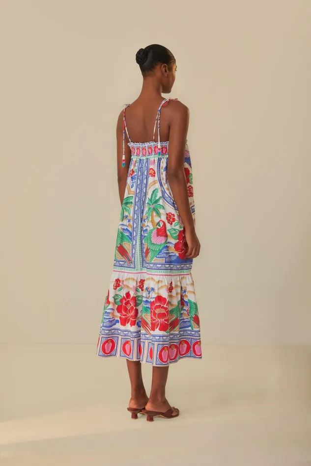 Women OffWhite Flowers Beach Maxi Dress Flowers Beach Offwhite FARM Rio Maxi Dresses